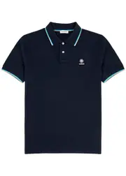 Sandbanks Stripe-trimmed Logo Piqué Cotton Polo Shirt - Navy - M M