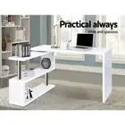 Adjustable Contemporary Computer Desk Study Table Home Office Workstation White