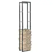 Firewood Rack Black 40x25x200 cm Steel