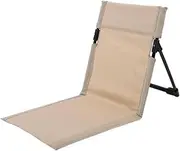 Hbluefat Beach Lounge Chairs with Back Support Backpack Folding Beach Chair Portable Lounger for Travel, Tanning and Sunbathing (Beige)