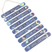 Outer Space Nursery Decor Decals Themed Bedroom Decoration Wooden Sign