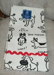 C & F Home Dog Person Rick Rack 100% Cotton Kitchen Towel 27 x 18"