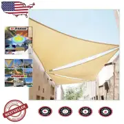 Right Triangle Sun Shade Sail 5' x 10' in Beige - Heavy Duty & UV Resistant