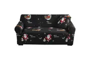 Christmas Stretch Sofa Cover Lounge Slipcover Protector Couch Cover Pet Dog Cat Proof Slipcover Non Slip Furniture Protector-Black Christmas Sleigh design