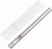 304 Premium Stainless Steel Meat Skewer Tube for Kebab Satay Flat Skewers (30PC)