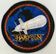 HARPOON COLLECTORS VINTAGE ITEM sew on EMBROIDERD BADGE Size 10cm DIAM