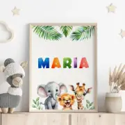 Personalised Kids Bedroom Poster - Personalised With Your Childs Name - Nursery