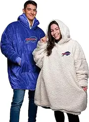 FOCO NFL Unisex Reversible Oversized Sherpa Hoodie Sweatshirt Big Logo Hoodeez