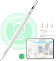 ESR Geo Digital iPad Pencil Findmy Compatible with Apple iPad 2018-2025,with Easy Shortcuts for Apple iPad A16/10/9/8 & Air 13/11 & Pro 12.9/13/11 & Mini 7/6/5,White(No Wireless Charging)