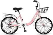 20-Inch Student School Bike, Suitable for 130-160Cm, Single-Speed Retro Chain Bike, for Shopping at Work