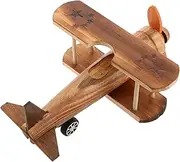 Generic Wooden Airplane Ornaments Plane Table Top Airplane Decor Plane Model Vintage Biplane Decor Retro Aircraft Ornament Biplane Model Statue DIY Wood Craft Wooden Light Brown