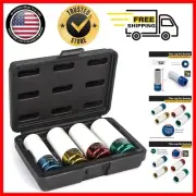 Durable 4-Piece Non-Marring Lug Nut Socket Set: 1/2-Inch Drive for Professionals