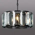 BBLLWJ Black Modern Crystal Chandeliers Round Farmhouse Pendant Light Semi Fl...