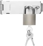 1 Set Stainless Steel Padlock Hasp, Door Hasp Latch Locks, Padlock Latch Gate Do