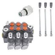 Hydraulic Directional Control Valve Double 3 Spool 11GPM w/ Conversion Plug
