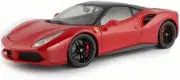 FERRARI 488 GTB RED WITH BLACK WHEELS & ROOF 1:18 by BURAGO SIGNATURE SERIES