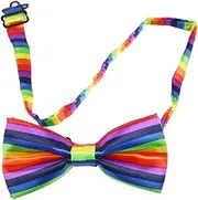 [SAFIGLE] 2pcs 1 Set Colorful Rainbow Suspenders Set with Bow Tie Dress Up Accessories for Adults for Festivals and Celebrations