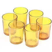 GGP 40 Bulk Yellow Glass Votive Candle Holders Table Centreoieces Xmas Wedding Anniversary Event Recption Party Function Or Home Decor