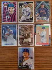 Pete Alonso 7 Card Lot. SP, Variations, Parallels, Inserts. New York Mets