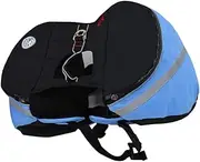 VERDANVERSE Pet Dog Backpack Portable Outdoor Rucksack for Travel Hiking Breathable Design Oxford Material Side Pockets for Snacks Essentials Safety Reflective Band Blue