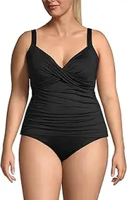 [Lands' End] Women's Wrap Underwire Tankini Top Swimsuit Print
