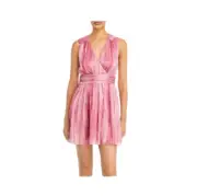 AQUA Ladies Sleeveless Pink Lurex Mini Dress, NWT!