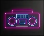 Sign Lamp Music Box Neon Sign Tape Recorder Led Lamps Wall Art Decor Stereo Player Bar Club Game Room Decorative 41cm