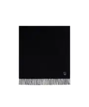 Maison Kitsuné Fox Head Embroidered Fringed Scarf One size Black