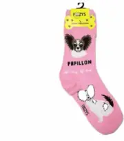 Foozys Papillon Pink Unisex Socks Size 4 through 10 1 Pair