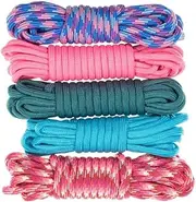 Zesty 550lb Survival Paracord Random Combo Crafting Kit by West Coast Paracord - 10 Colors of 500lb Cord and 10 Buckles - Type III Paracord - Make 10 Paracord Bracelets - Great Gift (Zesty, 50 Feet)