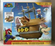 Super Mario Action Deluxe Bowser's Air Ship Playset With Mario Figure Jakks NEW!