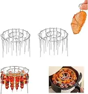 6.3 Inch Air Fryer Kebab Rack with 30pcs Skewers, Air Fryer Standing Barbecue Rack for More Even Heating, for Meat skewers, Chicken Legs, Wings, Thighs, for Grill, Smoker, Oven