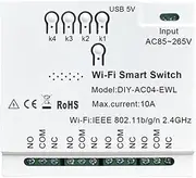 Gyorwst 4CH WiFi Smart Switch 85-265V USB 5V 2.4G WiFi Home Automation Module for IFTT Home Easy to Use