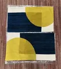 2 West Elm Crewel Overlapping Shapes Embroidered Geometric Pillow Cover 12x21