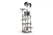 Petzly Cat Tree Tower Scratching Post 180cm Grey