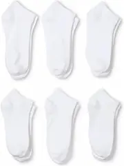[Pricemenow] 50 Pairs Men or Women Classic Ankle No Show Socks - Polyester and Spandex - Bulk Wholesale (9-11, White)