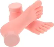 FOMIYES 2pcs Realistic Silicone Foot Model Nail Art Practice Durable And Portable Mannequin Foot Manicure Training