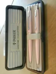 Parker Classic Set Pink & Silver Ballpoint Pen & 0.5 Pencil Tea Rose New In Box