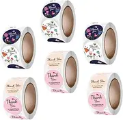 GARIOUANS 6 Rolls Flowery Design Present Bag Stickers for Mother's Day Decorative Sealing Labels for Scrapbooking DIY Crafts and Present Wrapping Unique Pattern and Strong Adhesion