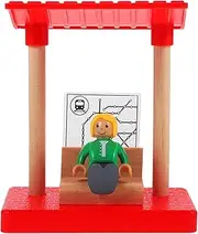 SUPVOX 1Set Wooden Railway Station Platform Accessory DIY Train Station for Educational Building Model Enhances Creativity Motor Skills Safe Wooden