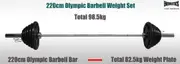 Total 98.5kg - 220cm Olympic Barbell Bar Weight Set - a Pair Free Spring Collars