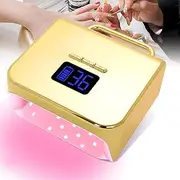 UV LED Nail Lamp with 48 Lamp Beads, Nail Polish Curing Gel LED Dryer, Rechargeable Nail Lamp, 3 Timer Selection Buttons, Automatic Sensor, Removable Base Large Space, for Home Salon Nail Art Tools