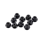 RC Hop Ups M4 Flanged Wheel Locknuts (10) (Black) for 1/10 On/Off Road Vehicles