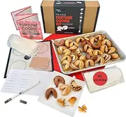 Global Grub DIY Fortune Cookie Kit | Makes 48 | Includes Flour, Sugar, Cocoa Powder, Baking Mat, Paper Fortunes, Edible Ink Pen, Detailed Instructions
