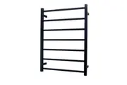 Radiant STR01 Square Bar Heated Towel Rail - 600 x 800mm- Matte Black - Stainless Steel - Bottom Right/Top Left Wiring