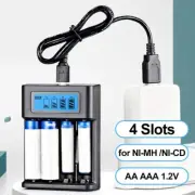 4 Slots LCD Display Battery Charger Useful Portable for NI-MH/NI-CD AA AAA 1.2V