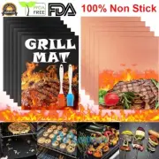 10 BBQ Grill Mats 15.7 x 13" Cooking Baking 100% Non Stick Reusable Grilling Mat
