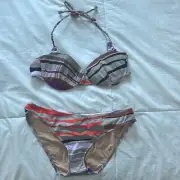 NWT! Emilio Pucci Multicolor Stripe Wave Triangle String Bikini Set