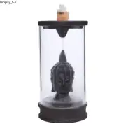 Zen Buddha Statues Backflow Incense Burner with Windproof Acrylic Cover