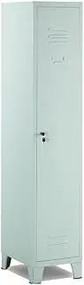 [DAIMANN] 1 Place 180 x 36 x 50 cm Metal Wardrobe with Lock - Grey Steel Wardrobe with Coat Hook